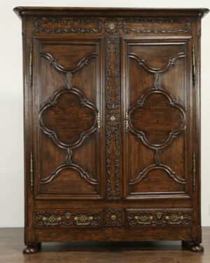 Elite Victorian Teakwood Showcase Wardrobe Cabinet