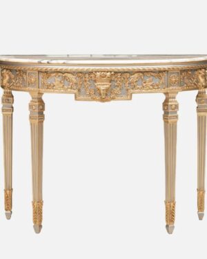 Imperial Gold Handcarved Teakwood Console Table